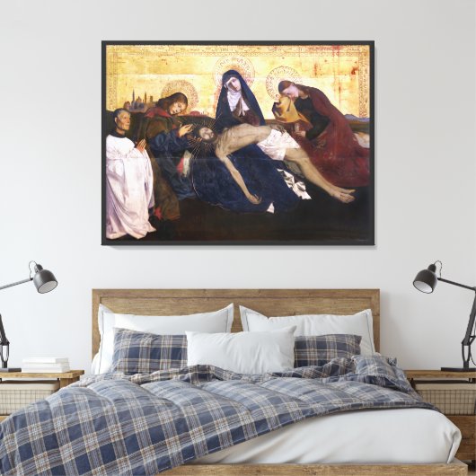Pietà van Villeneuve-lès-Avignon Canvas Afdruk (Insitu (Slaapkamer))