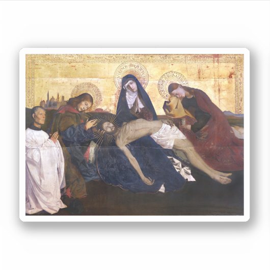 Pietà van Villeneuve-lès-Avignon Square Sticker (Voorkant)