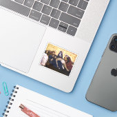 Pietà van Villeneuve-lès-Avignon Square Sticker (Laptop met iPhone)