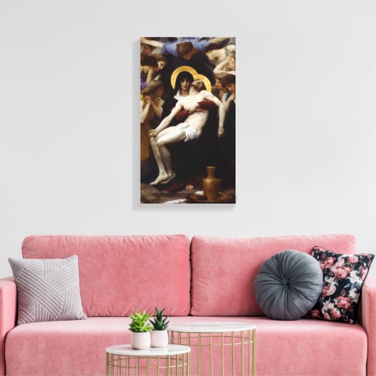 Pieta van William-Adolphe Bouguereau Canvas Afdruk (Insitu (Woonkamer))