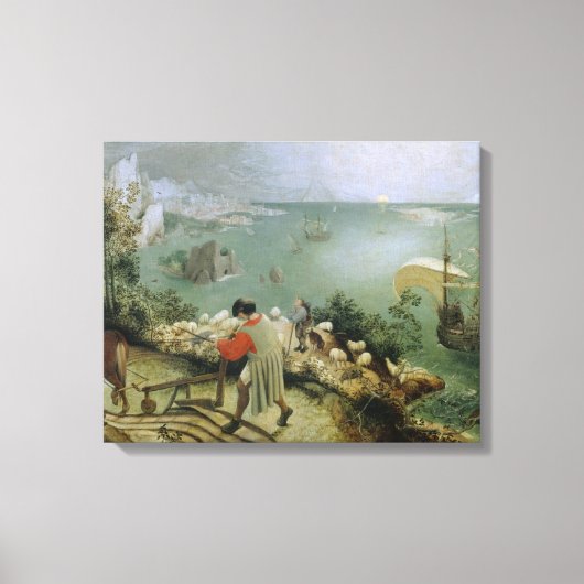 Pieter Bruegel de Herfst van Icarus van het Ouderl Canvas Afdruk (Voorkant)