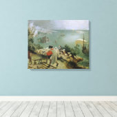Pieter Bruegel de Herfst van Icarus van het Ouderl Canvas Afdruk (Insitu (Houten vloer))