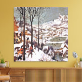 Pieter Bruegel de Oude. De jagers in de sneeuw Canvas Afdruk (Insitu (Woonkamer))