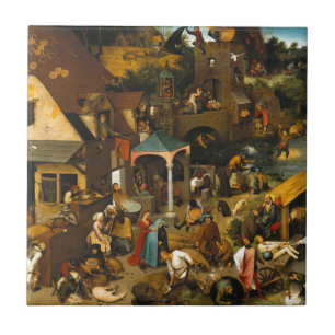 Pieter Bruegel de Oude - De Nederlandse Spreekwoor Tegeltje