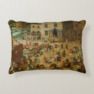 Pieter Bruegel de Oude - Kinderspelen Decoratief Kussen