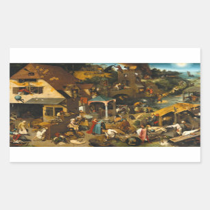 Pieter Bruegel de Oude - Nederlandse Spreekwoorden Rechthoekige Sticker