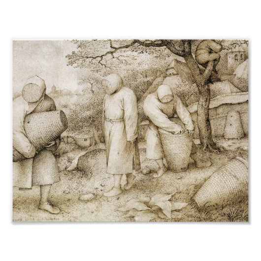 Pieter Bruegel de Ouder - de bijenhouders Foto Afdruk (Voorkant)