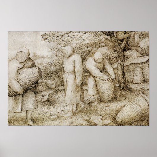 Pieter Bruegel de Ouder - de bijenhouders Poster (Voorkant)