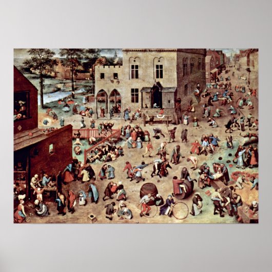 Pieter Bruegel de Ouder - De kinderspelletjes Poster (Voorkant)