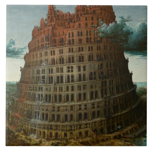 Pieter Bruegel de Ouder - de toren van Babel Tegeltje (Voorkant)