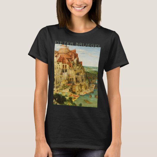 Pieter Bruegel De Oudere De Grote Toren van Babel T-shirt (Voorkant)