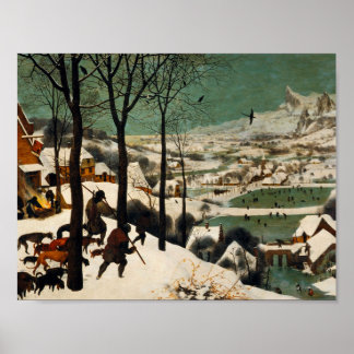 Pieter Bruegel de oudere - jagers in de sneeuw Poster