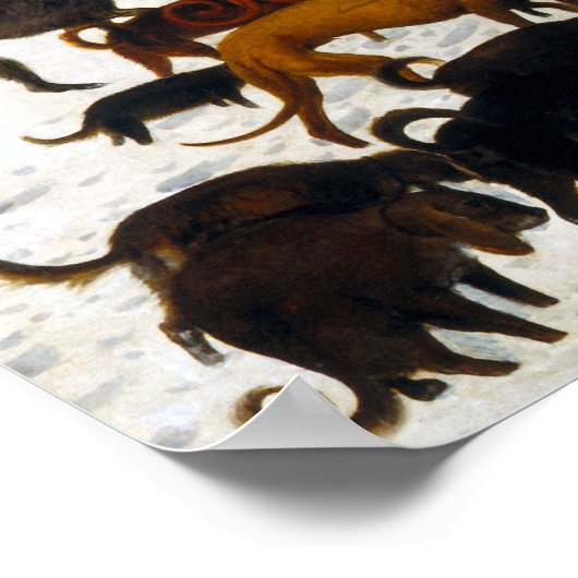 Pieter Bruegel de oudere jagers in de sneeuw Poster (Hoek)