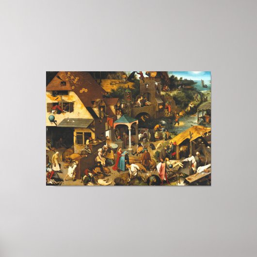 Pieter Bruegel de Oudere Nederlandse Spreuken Canvas Afdruk (Voorkant)