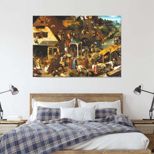 Pieter Bruegel de Oudere Nederlandse Spreuken Canvas Afdruk (Insitu (Slaapkamer))