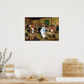 Pieter Bruegel de Oudere Paasant Weddenschap Poster (Keuken)