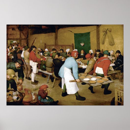 Pieter Bruegel de Oudere Paasant Weddenschap Poster (Voorkant)