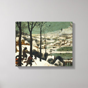 Pieter Bruegel de Ouderen - Jagers in de sneeuw Canvas Afdruk