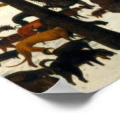 Pieter Bruegel de Ouderen - Jagers in de sneeuw Poster (Hoek)