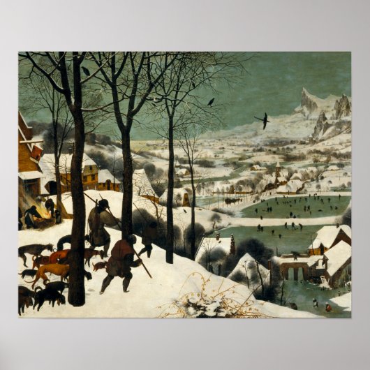 Pieter Bruegel de Ouderen - Jagers in de sneeuw Poster (Voorkant)