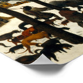 Pieter Bruegel de Ouderen - Jagers in de sneeuw Poster (Hoek)