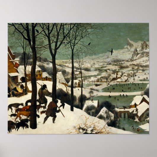 Pieter Bruegel de Ouderen - Jagers in de sneeuw Poster (Voorkant)