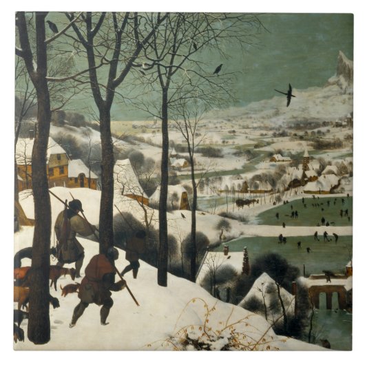 Pieter Bruegel de Ouderen - Jagers in de sneeuw Tegeltje (Voorkant)