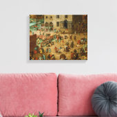 Pieter Bruegel de Ouderen - Kinderspelen Canvas Afdruk (Insitu (Woonkamer))