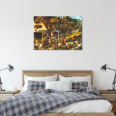 Pieter Bruegel de Ouderen - Netherlandish Proverbs Canvas Afdruk (Insitu (Slaapkamer))