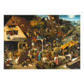 Pieter Bruegel de Ouderen - Netherlandish Proverbs Foto Afdruk (Voorkant)