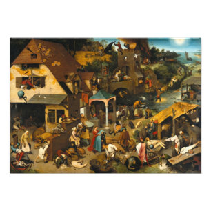 Pieter Bruegel de Ouderen - Netherlandish Proverbs Foto Afdruk
