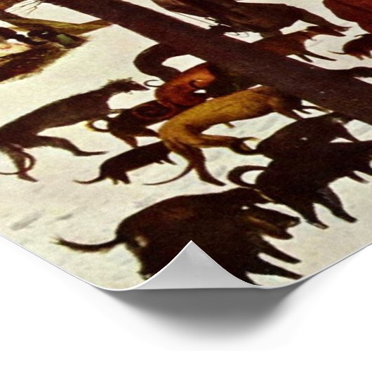 Pieter Bruegel Elder - De jagers in de sneeuw Poster (Hoek)