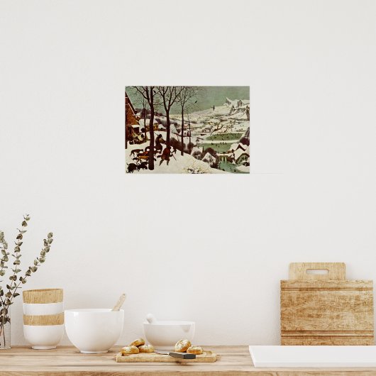 Pieter Bruegel Elder - De jagers in de sneeuw Poster (Keuken)