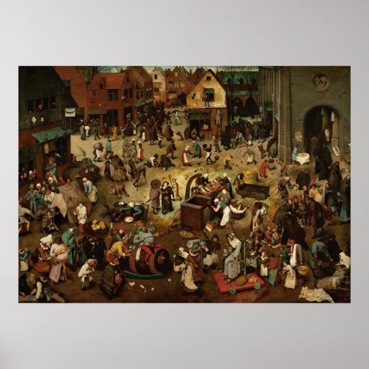 PIETER BRUEGEL - Fight between Carnival and Lent Poster (Voorkant)