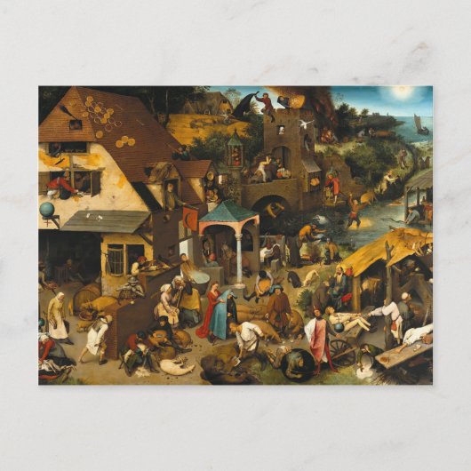 Pieter Bruegel het Nederlandse Ouderdoms Proverbs Briefkaart (Voorkant)