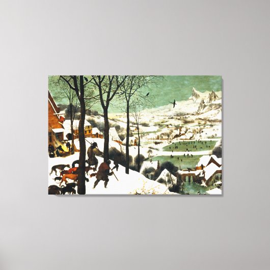 Pieter Bruegel Hunters in de sneeuw Canvas Afdruk (Voorkant)