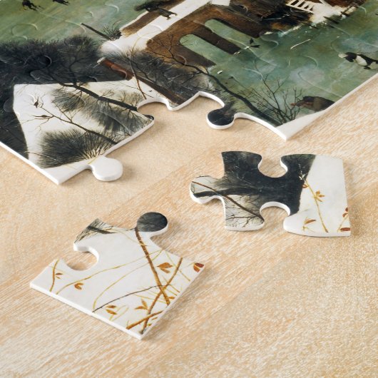 Pieter Bruegel Hunters in de sneeuwpuzzel Legpuzzel (Zijkant)