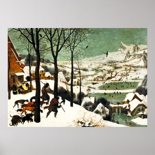 Pieter Bruegel Hunters in het sneeuwPoster Poster (Voorkant)