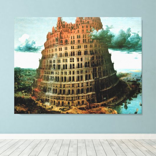 Pieter Bruegel is de 'kleine' toren van Babel Canvas Afdruk (Insitu (Houten vloer))