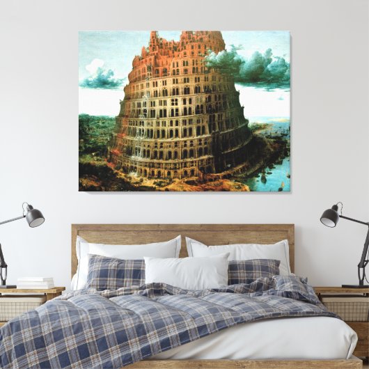 Pieter Bruegel is de 'kleine' toren van Babel Canvas Afdruk (Insitu (Slaapkamer))