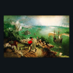 Pieter Bruegel Landscape with the Fall of Icarus Poster<br><div class="desc">Pieter Bruegel Landscape with the Fall of Icarus poster. Oil on canvas from 1560s. One of the most discussed mythological paintings of all time. Landscape with the Fall of Icarus by Pieter Bruegel the Elder features a rich landscape scene with farmers, fishers and sailing ships. Icarus himself is just barely...</div>