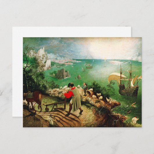 Pieter Bruegel Landschap met de Herfst van Icarus Briefkaart (Voorkant / Achterkant)
