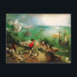 Pieter Bruegel Landschap met de Herfst van Icarus Briefkaart<br><div class="desc">Pieter Bruegel Landschap met de Herfst van Icarus briefkaart. Olie op canvas vanaf 1560. Een van de meest bediscussieerde mythologische schilderijen aller tijden. Het landschap met de Herfst van Icarus door Pieter Bruegel bedekt de Ouder een rijke landschapscène met boeren, vissers en zeilschepen. Icarus zelf is nauwelijks zichtbaar in de...</div>