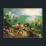 Pieter Bruegel Landschap met de Herfst van Icarus Briefkaart<br><div class="desc">Pieter Bruegel Landschap met de Herfst van Icarus briefkaart. Olie op canvas vanaf 1560. Een van de meest bediscussieerde mythologische schilderijen aller tijden. Het landschap met de Herfst van Icarus door Pieter Bruegel bedekt de Ouder een rijke landschapscène met boeren, vissers en zeilschepen. Icarus zelf is nauwelijks zichtbaar in de...</div>