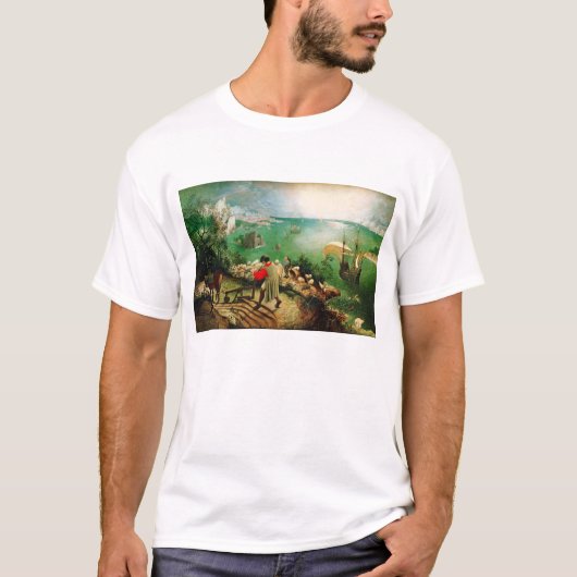 Pieter Bruegel Landschap met de Herfst van Icarus T-shirt (Voorkant)