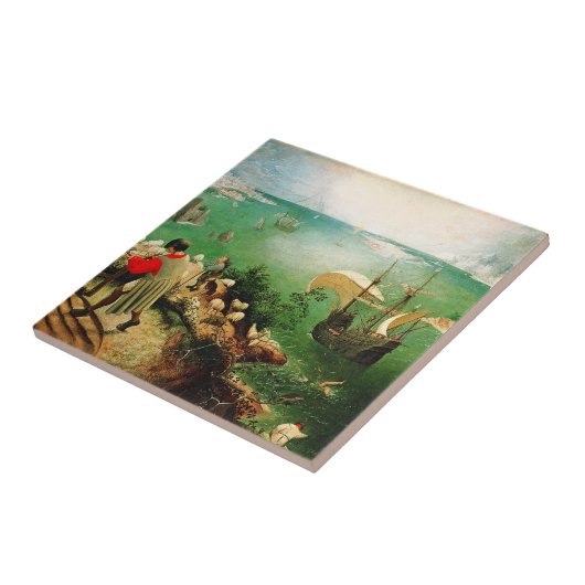 Pieter Bruegel Landschap met de Herfst van Icarus Tegeltje (Zijkant)