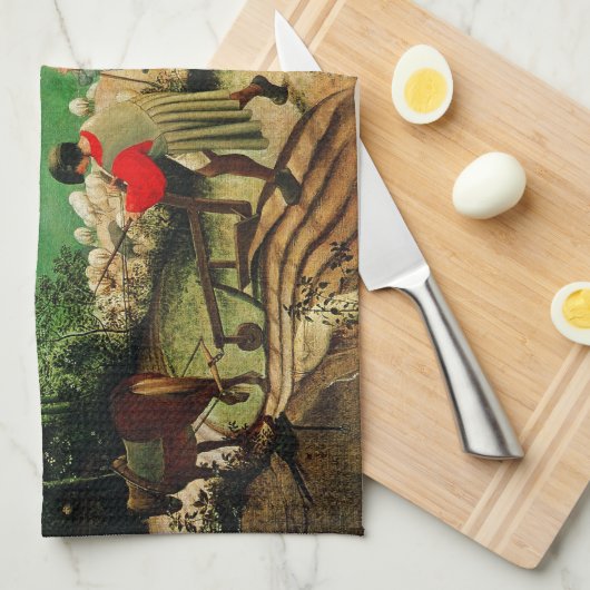 Pieter Bruegel Landschap met de Herfst van Icarus Theedoek (Quarter Fold)