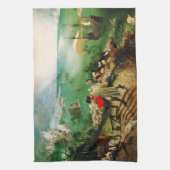 Pieter Bruegel Landschap met de Herfst van Icarus Theedoek (Verticaal)