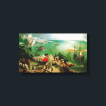 Pieter Bruegel Landschap met Herfst Icarus Canvas Afdruk<br><div class="desc">Pieter Bruegel Landschap met de Herfst van Icarus canvas wrap. Olieverf op doek uit 1560. Een van de meest besproken mythologische schilderijen aller tijden. Landschap met de Herfst van Icarus van Pieter Bruegel de Oude beschikt over een rijk landschappelijk tafereel met boeren, vissers en zeilschepen. Icarus zelf is nauwelijks te...</div>