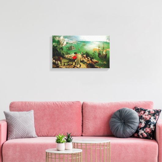 Pieter Bruegel Landschap met Herfst Icarus Canvas Afdruk (Insitu (Woonkamer))